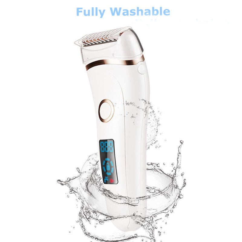 Electric Epilator Painless Women Bikini Electric Razor Shaver Hair Removal Trimmer For Legs Underarm Waterproof LCD USB Charging