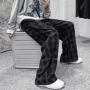 Pantalones de pana de otoño para hombre, pantalones a cuadros informales Retro a la moda, ropa de calle para hombre, pantalones rectos holgados de Hip Hop, S-5XL de talla grande para hombre