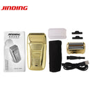 Electric Shaver for Men Razor Machine Shaving Beard Trimmer UsbCable Retro Reciprocating Double Cutter Head Electroplating Body