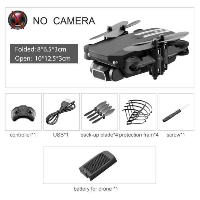 Mini RC Drone 4K HD Cámara Quadcopter WiFi Fpv presión de aire altitud mantener negro y plegable Control móvil Dron juguetes 2021