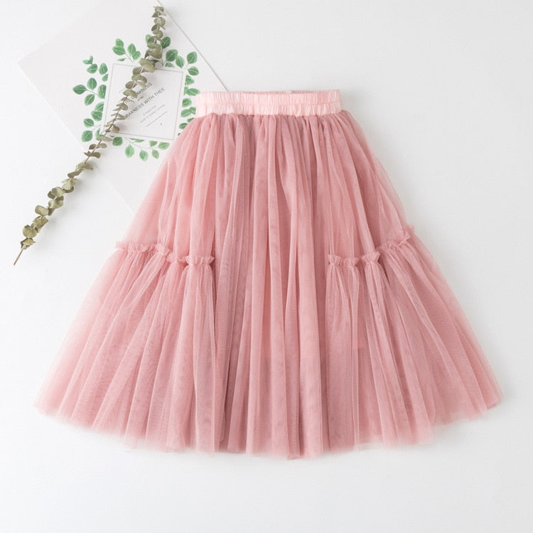 Teen Girls Skirts Embroidery Kids Sequin Skirt for Girls 2022 Summer Dance Long Skirt Princess Skirt Elastic Waist Child Clothes