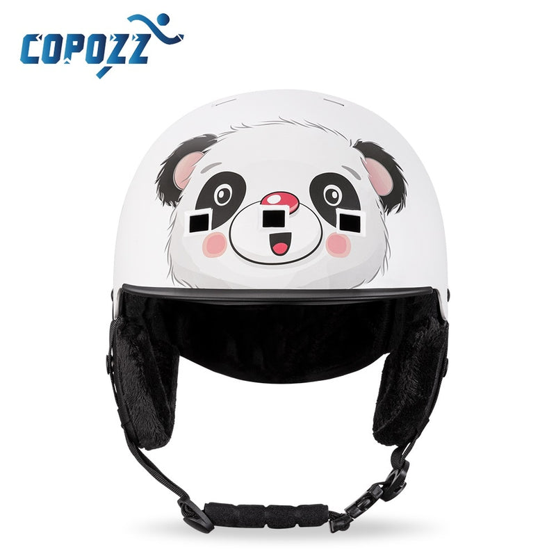 COPOZZ Cartoon Kinder Kinder Skihelm Integral geformter Outdoor-Sportschutz Snowboardhelm Damen Skiausrüstung