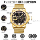 New Watches NAVIFORCE Top Brand Luxury Gold Quartz Mens Watch Waterproof Big Sport Wrist Watch Stainless Steel Date Reloj Hombre