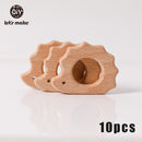 Let's Make 10pcs Baby Teether For Teeth Beech Food Grade Wholesale Wooden Teething Toys Rodent DIY Accessories Nursing Tiny Rod
