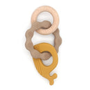 1PC Silicone Teether Baby Rudder Shape Wooden Teether Ring Kid Gift Food Grade Silicone Children&