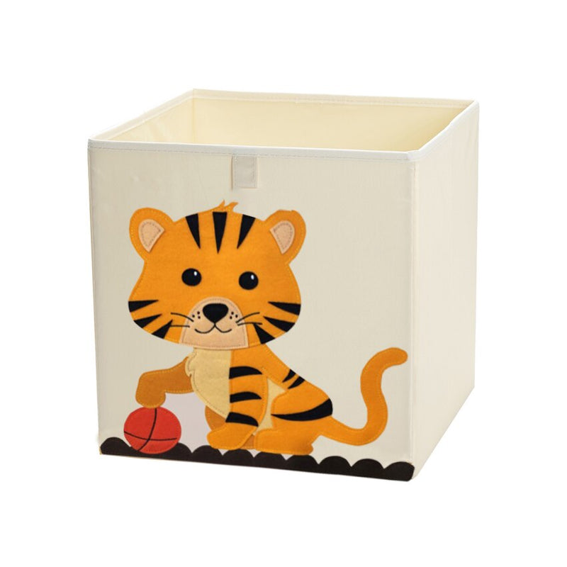 13 inch Foldable Embroidery Animal Cube Storage Box Oxford Fabric Kids Toys Organizers Bins Chest Organizer for Kids Nursery