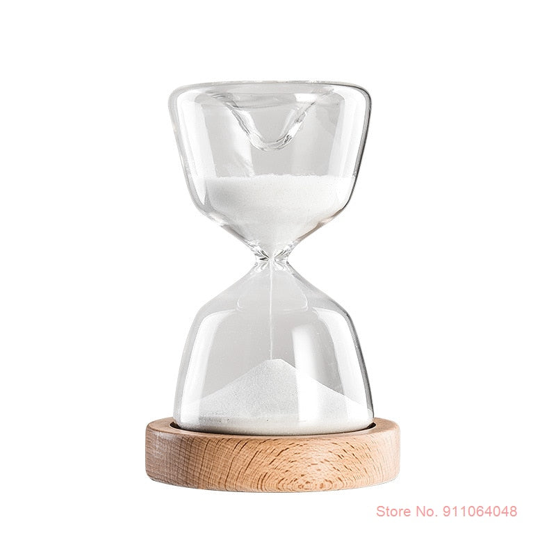 Reloj de arena de cristal con Control remoto luminoso, temporizador de 15 minutos, letras láser personalizadas, fondo de madera, luz nocturna, reloj de arena