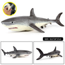 Oenux Large Size Sea Life Animals Soft Great White Shark Big Shark Action Figures Model Lifelike Educational Toys For Kids Gift