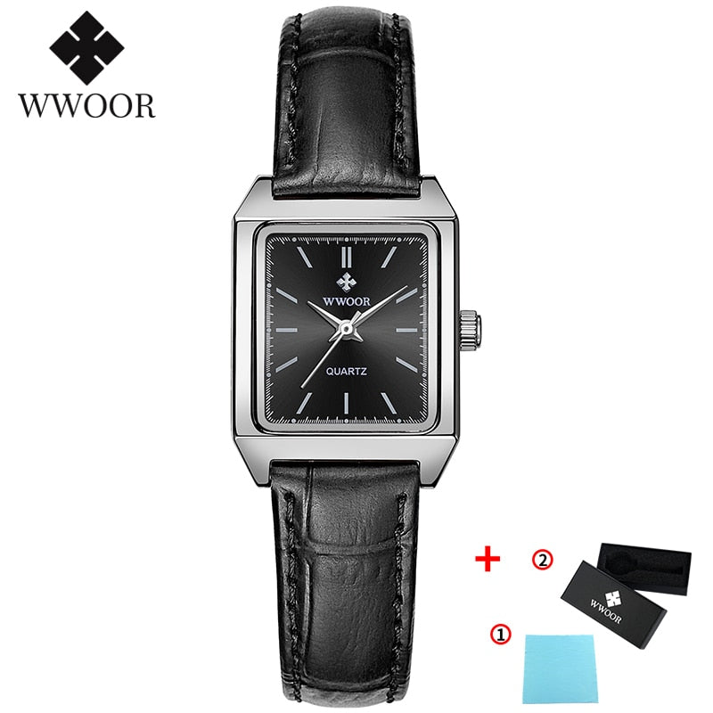 Montre Femme 2022 WWOOR Luxury Brand Womens Watches Fashion Rectangle Small Watch Woman Quartz Dress Ladies Bracelet Wrist Watch