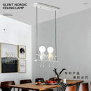 Creative Nordic Little Man Swing Pendant Light Modern Hanging Children&
