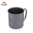 Widesea Camping Mug Titanium Cup Tourist Picnic Tableware Utensils Equipment Outdoor Cookware Hiking Kitchen Travel Cooking Set