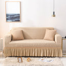 Elastic Sofa Cover Living Room Solid Color Sofa Cover Lattice Sofa Cover Elegant Skirt for Living Room Armchair Couch Sofa