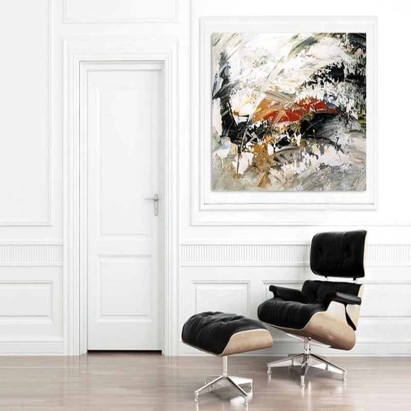 100% pintura abstracta grande hecha a mano, pintura abstracta moderna para el hogar, sala de estar, arte de pared, textura acrílica abstracta moderna