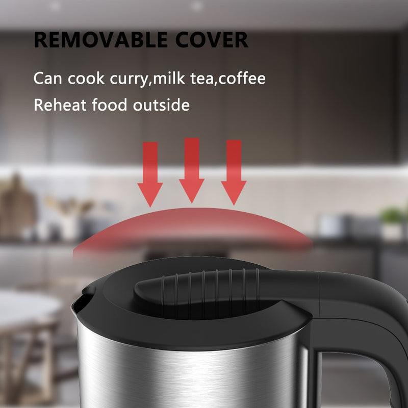 LEEWONG Mini Electric Kettle Multi-Function Travel Portable Boiler Stew Tea Porridge Soup Water 0.5L