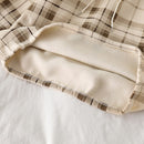 Sudadera con capucha de lana para mujer, sudadera con capucha de algodón estampada a cuadros para invierno 2021, suéter con capucha holgado informal, chaqueta de gran tamaño