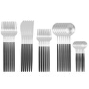 Juego de cubiertos de acero inoxidable, 30 Uds., negro mate, dorado, cuchillo, tenedor, cuchara, vajilla de plata, juego de vajilla para boda, cumpleaños, cena
