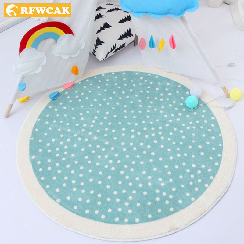 Round Nodic Carpet For Living Room Home Kids Bedroom Rugs And Carpets Computer Chair Area Rug Children Play Mat Tapete Para Sala