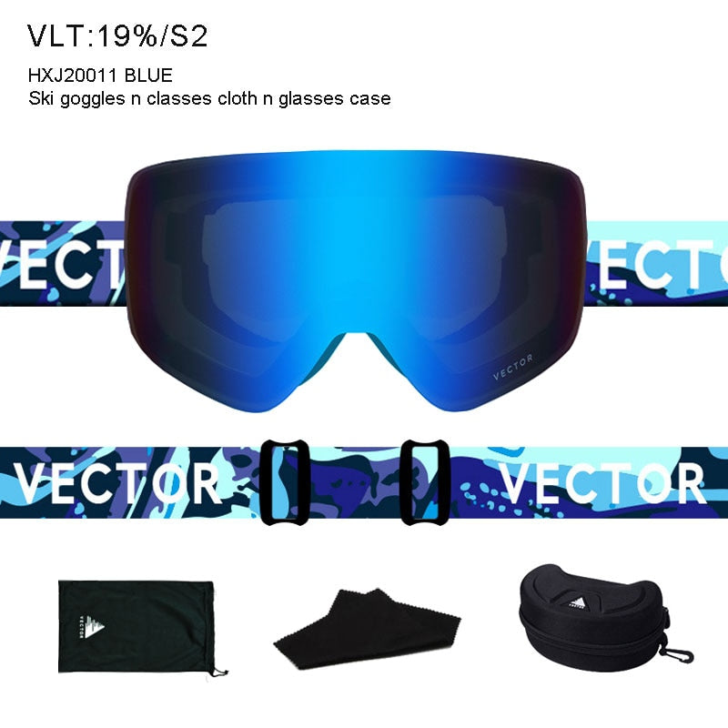 OTG Skibrille Snowboard Maske für Männer Frauen Skifahren Brillen UV400 Schneeschutz über Brille Erwachsene doppelt Anti-Fog zylindrisch