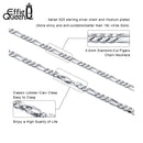 Effie Queen Italy Real 925 Silver Diamond-Cut Figaro Chain Necklace 5mm Wide 40-60cm Long Woman Man Neck Chain Jewelry Gift SC34