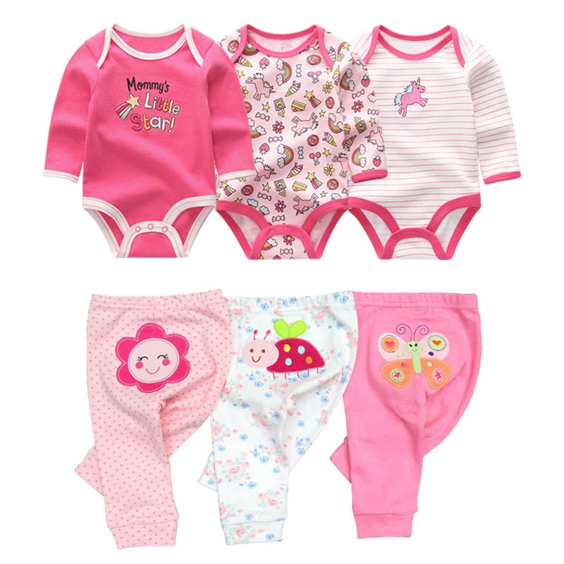 2022 Cotton Baby Girl Clothes Bodysuits+Pants Baby Sets Newborn Clothing Sets Autumn Winter Baby Boy Clothes Roupa de bebe