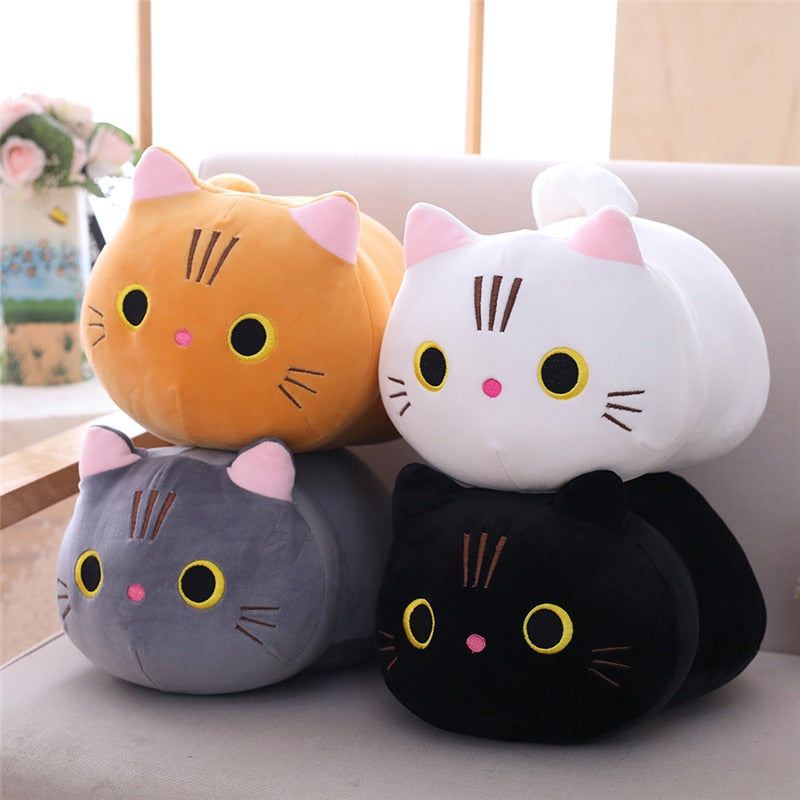 25-50 cm dibujos animados japoneses lindo gatito suave gato almohada de peluche en forma de gatito cojín relleno Kawaii juguetes de peluche niños regalo