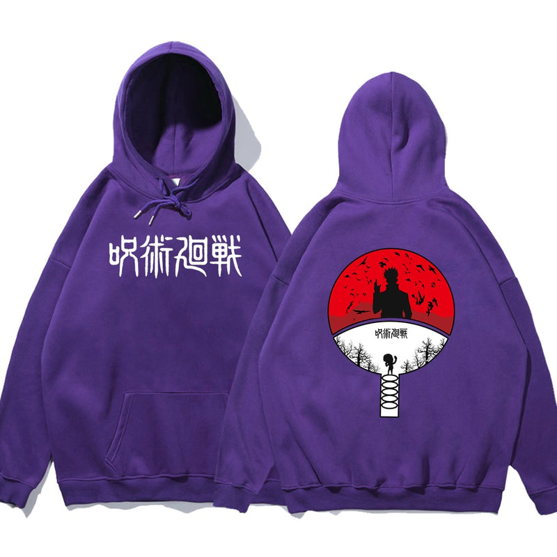 Jujutsu Kaisen Anime Double-Sided Printing Hoodies Men Loose Fleece Hoodie Autumn Fleece Sweatshirt Casual Hip Hop Clothing Man