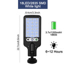 KSIJEH LED Solar Light Outdoor Solar Lamp Solar Powered Sunlight Waterproof PIR Motion Sensor Street Light For Garden Decoration