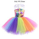 Rainbow Sequin Unicorn Kids Dress Up Costumes Princess Girl Dress Party Costume Halloween Flower Girls Dresses for Weddings Knee