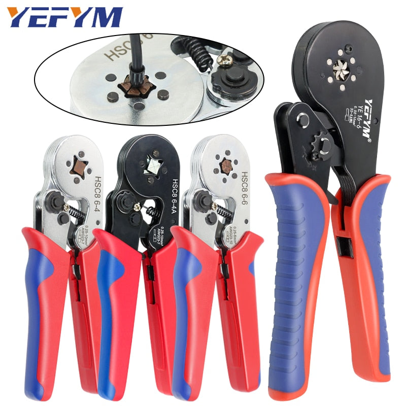 Ferrule Crimping Tool Tubular / Pin Terminal Professional Electrician Pliers Max(16mm ²/ 5AWG) Adjustable Ratchet Tools