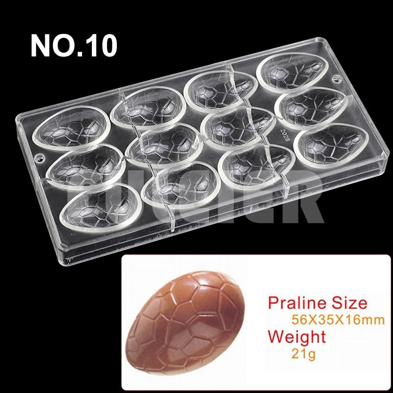 20 style Polycarbonate Chocolate Mold 3D heart ,eggs,cub ect.  Chocolate Candy Bars Molds baking  pastry Confectionery tools