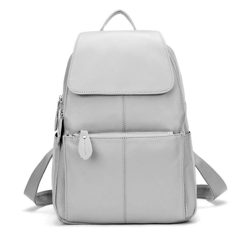 Zency 100% Echtes Leder Damen Rucksack Mode Damen Reisetasche Adrette Schulranzen Für Mädchen Laptop Rucksack Schwarz Weiß