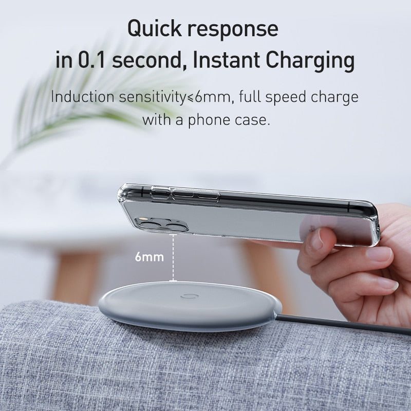 Baseus 15W Qi Wireless Charger For iPhone 11 Pro 8 Plus Induction Fast Wireless Charging Pad For Airpods Pro Samsung Xiaomi mi 9