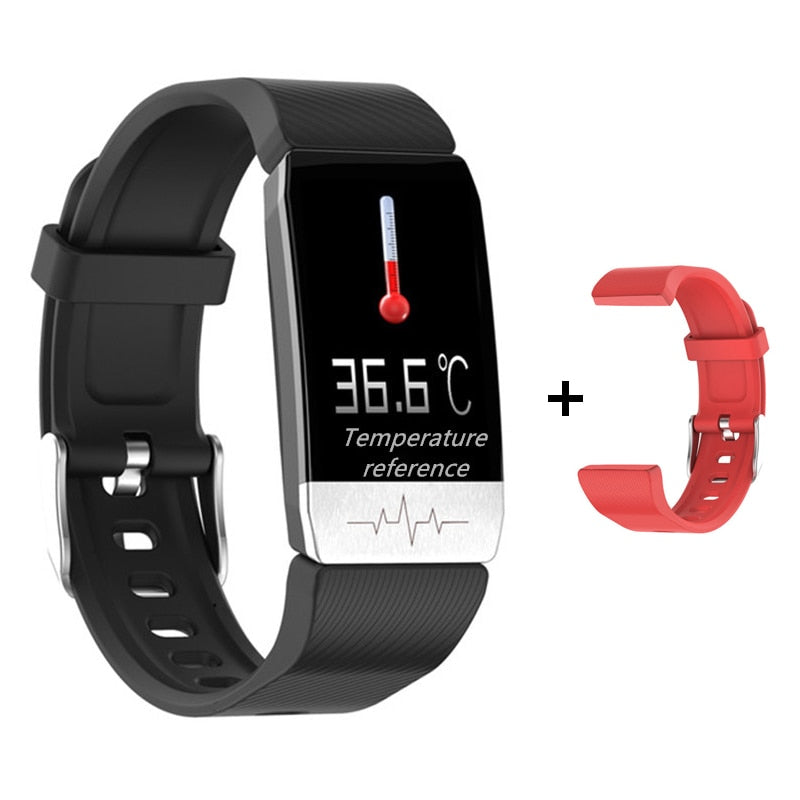 T1S Smart Watch Band mit Temperaturmessung EKG Herzfrequenz Blutdruckmessgerät Wettervorhersage Trinkerinnerung Smartwatch