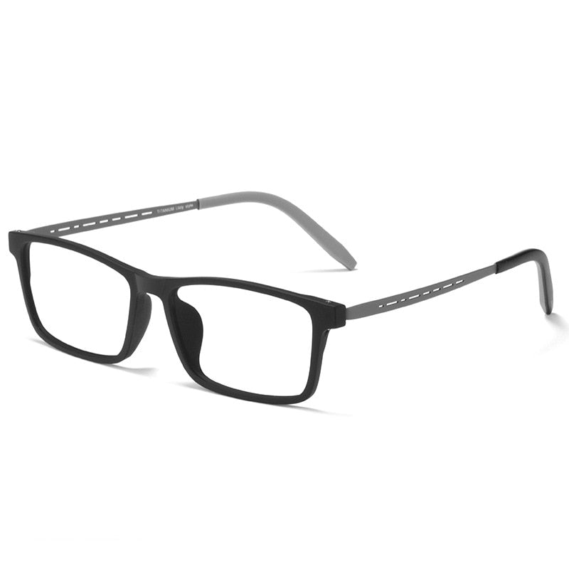 YIMARUILI ultraligero moda Flexible TR90 gafas cuadradas de titanio puro marco de anteojos recetados ópticos para hombres 8822T