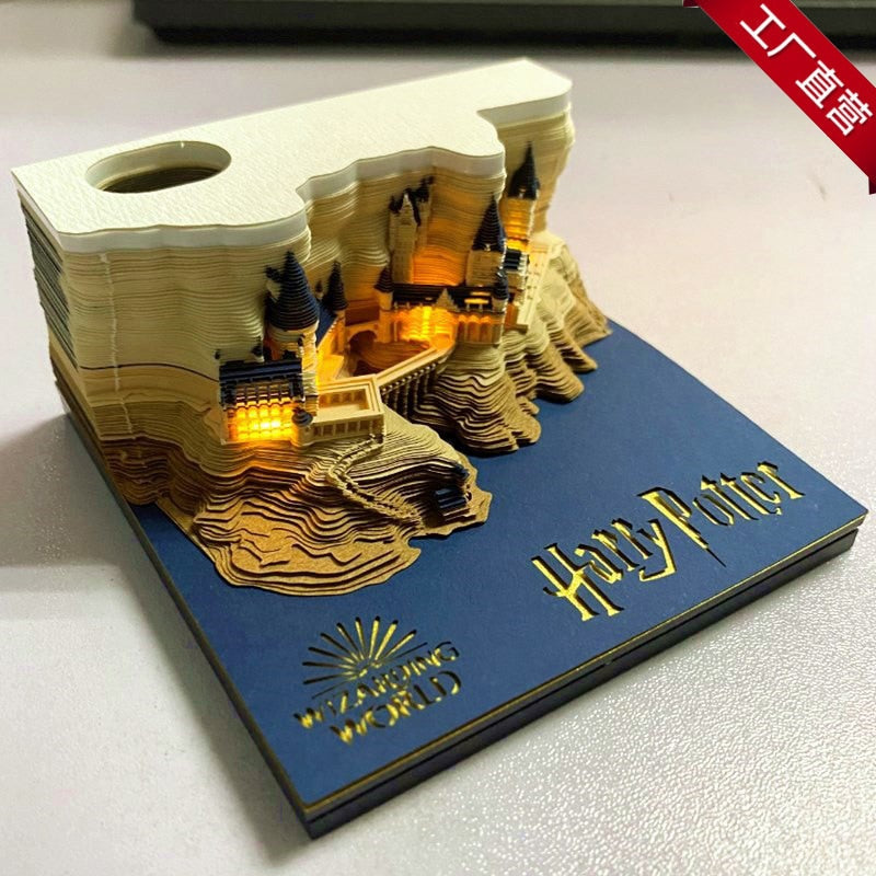 Omoshiroi Block 3D Memo Pads Novedad Famious Movie Building Harry Design Año Nuevo Navidad Cumpleaños Regalo