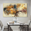 Hand Painted Oil Painting On Canvas Abstract Textured Brown Trees With Yellow Leaves Wall Art Painting For Modern Home Decor