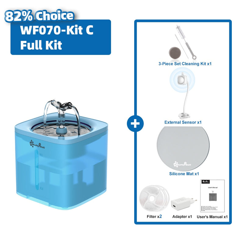 Fuente de agua para gatos automática de 2L, dispensador de filtro, bebedero inteligente para gatos, cuenco de agua, suministros para beber para perros y cachorros