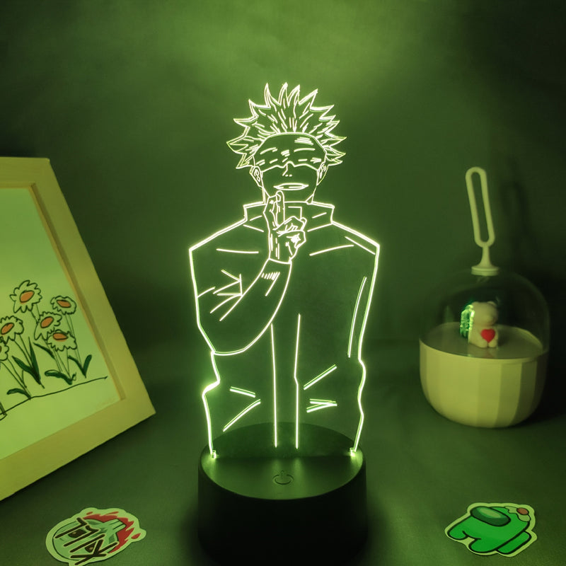 Anime Jujutsu Kaisen figura Inumaki Toge 3D LED Lava lámparas RGB luces de noche decoración de mesa de dormitorio cumpleaños Manga regalos para amigos