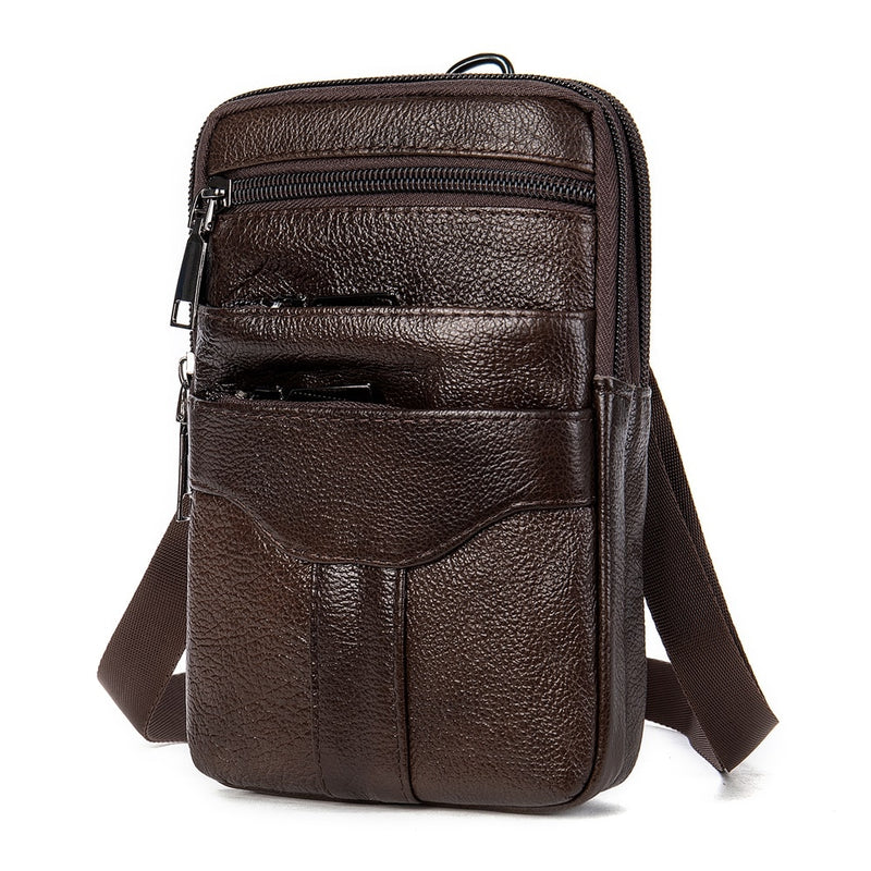 Bolso pequeño WESTAL para hombre, bolso con solapa de cuero genuino para teléfono, bolsos de hombro para hombre, bolsos cruzados de cuero para hombre sobre el hombro