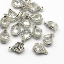 80-160pcs Cubic Zirconia Rhinestone Charms Pendants Drop Heart Crystal Charms for Jewelry DIY Earrings Necklace Bracelet Making