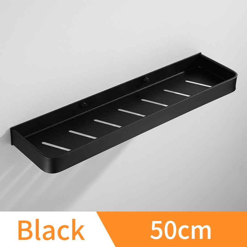 Estante de baño negro con toallero, estantes de aluminio para baño, soporte para champú, estante de ducha, estante de esquina para cocina, estante de almacenamiento