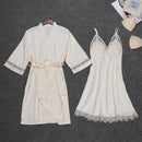 Sexy Womens Night Robe Strap Top Pajamas Suit Summer Two Piec Sleepwear Sets Casual Home Wear Nightwear Sleep Kimono Bath Gown