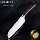 Cuchillo de cocina XITUO, cuchillos de Chef, 1-5 uds., cuchillo japonés de acero inoxidable de alto carbono, cuchillo Santoku para verduras, herramienta para cortar