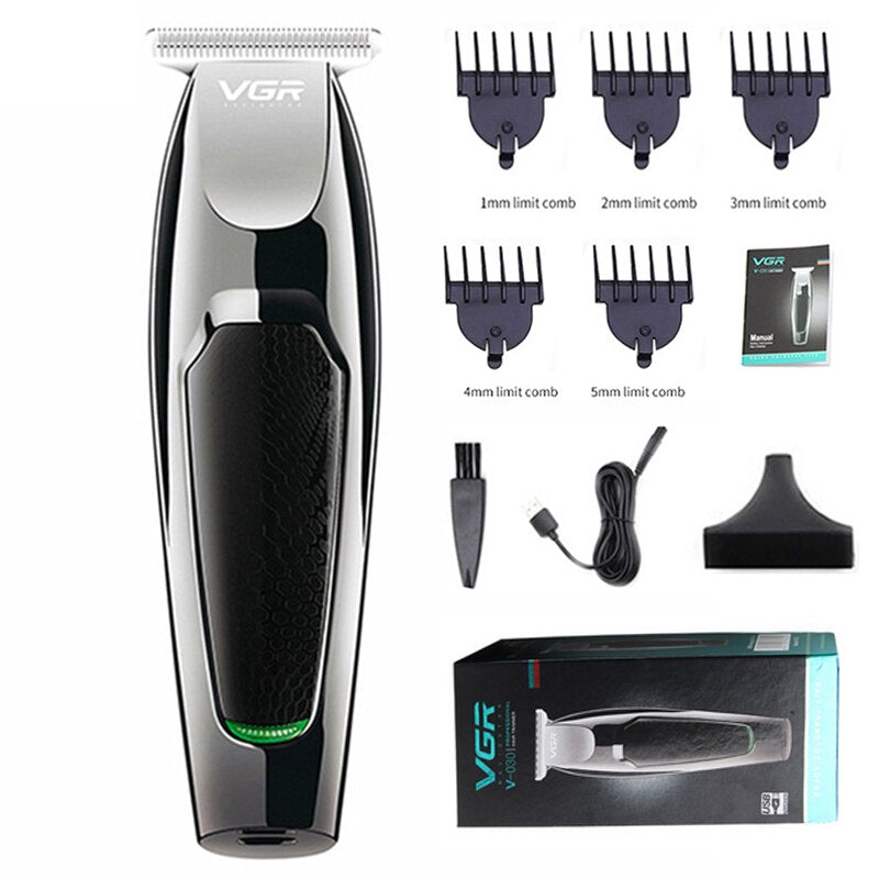 Cortadora de pelo eléctrica VGR, máquina para cortar el pelo a prueba de agua, máquina de afeitar para Barba, cortadora de pelo profesional, máquina para cortar cabello con USB para hombres