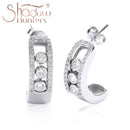 SHADOWHUNTERS Authentic 925 Sterling Silver Move Stone Wedding Stud Earrings Silver 925 Engagement Curved Earring Jewelry Making