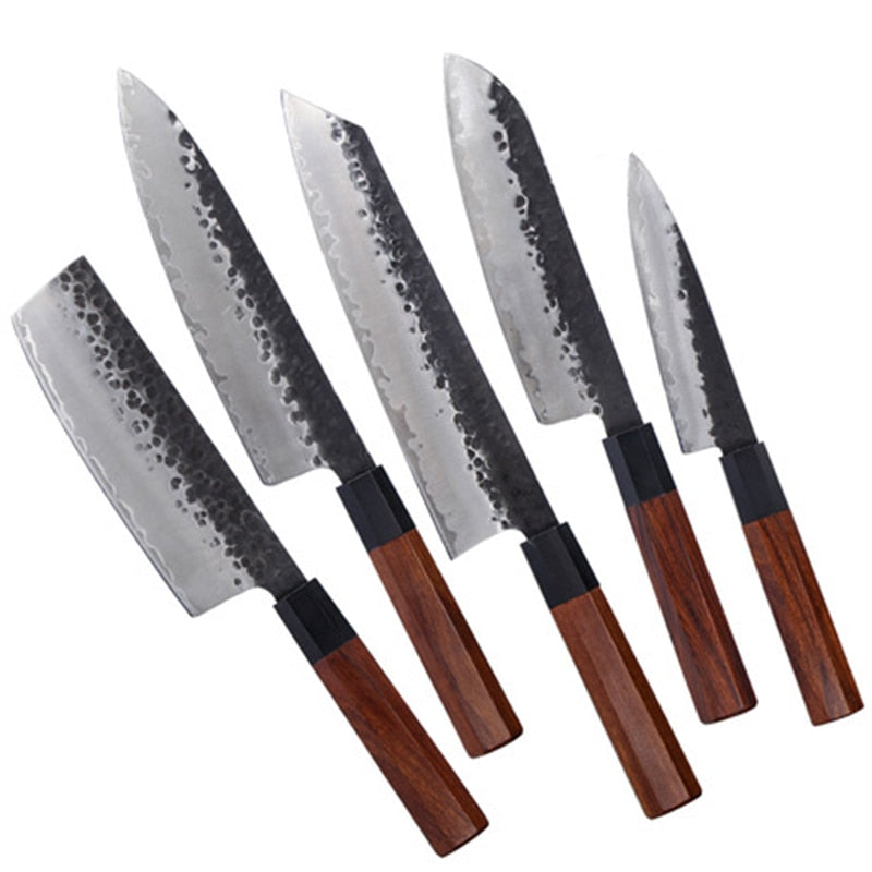 Handgefertigte japanische Küchenmesser aus verkleidetem Stahl, Kochmesser, Nakiri-Messer, Fleischerbeil, Sushi-Messer, Allzweckmesser, Cutter