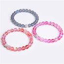 Pulsera con cuentas de piedra lunar de 8mm para Mujeres Hombres Chakra Yoga piedra brillante pulsera con abalorios pulsera hecha a mano joyería