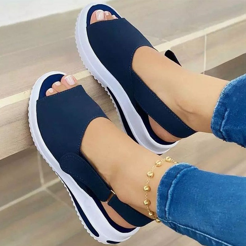 Women Sandals 2022 Heels Sandals Peep Top Summer Shoes Women Platform Sandals Soft Wedges Shoes Sandalias Mujer Casual Footwear