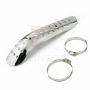 Schwarz / Chrom Motorrad Gebogene Auspuffrohr Hitzeschild Abdeckung Schutzfolie Universal für Honda Harley