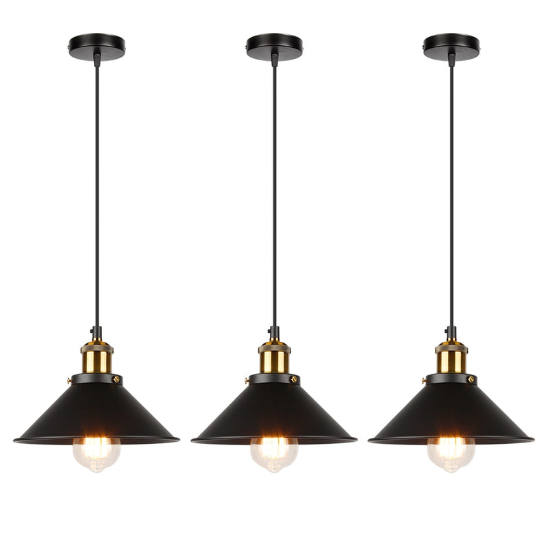 Retro Industrial Ceiling Chandeliers Iron E27 Pendant Lamps For Kitchen Bedroom Restaurant Home Black/Gold 3 Heads Hanging Light